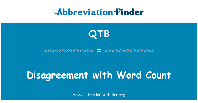 QTB: Meinungsverschiedenheiten mit Word Count