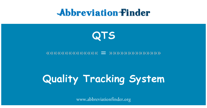 QTS: System olrhain ansawdd
