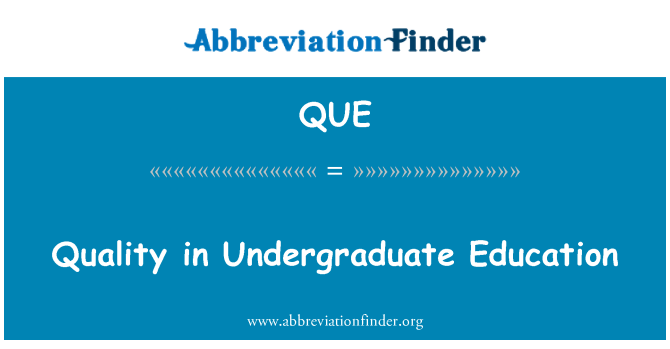 QUE: Kualitas pendidikan sarjana