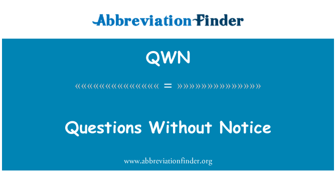 QWN: Fragen ohne vorherige Ankündigung