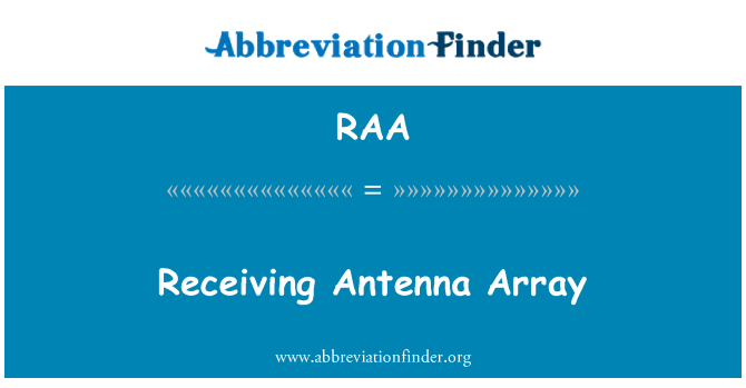 RAA: Matrice di Antenna ricevente
