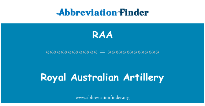 RAA: Artileri Australia