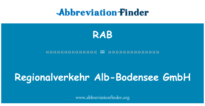 RAB: Regionalverkehr Alb-Bodensee GmbH