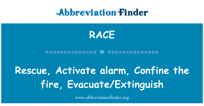 RACE: Порятунок, активація тривоги, обмежити вогню, Evacuate/Extinguish