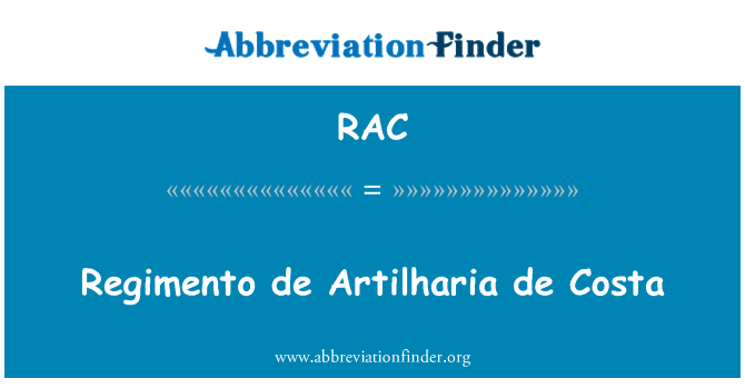 RAC: Regimento 드 Artilharia 드 코스타