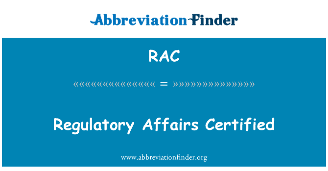 RAC: विनियामक मंत्रालय प्रमाणित