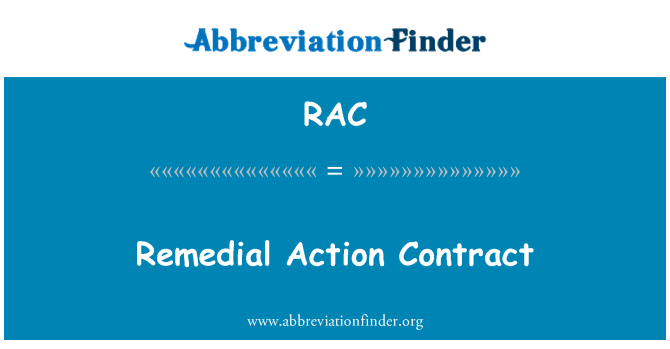 RAC: החוזה פעולה מתקנת