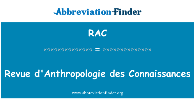 RAC: Des de Revue d'Anthropologie Connaissances