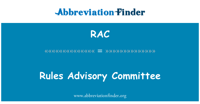 RAC: قوانین کمیته مشورتی