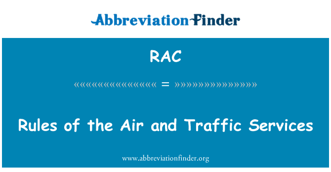 RAC: Pravidla vzduchu a dopravní služby