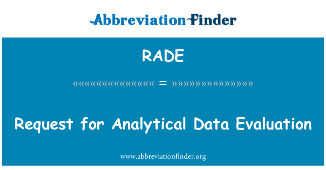 RADE: Permintaan untuk evaluasi Data analitis