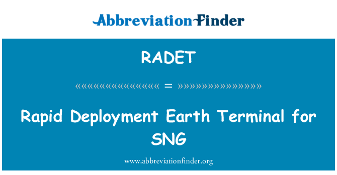 RADET: ترمینال زمین استقرار سریع برای SNG