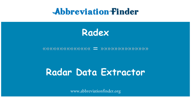 Radex: Radar andmed ekstraktor