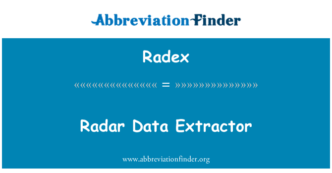 Radex: Extraktor radarových dat