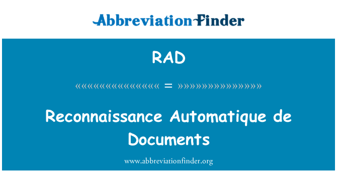RAD: 정찰 Automatique 드 문서