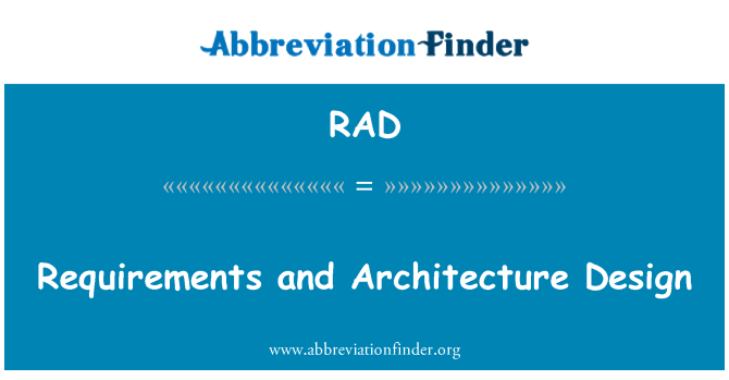 RAD: 요구 사항 및 아키텍처 디자인