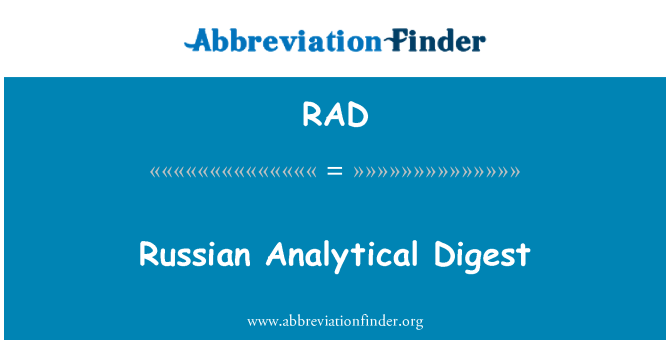 RAD: Russian Analytical Digest