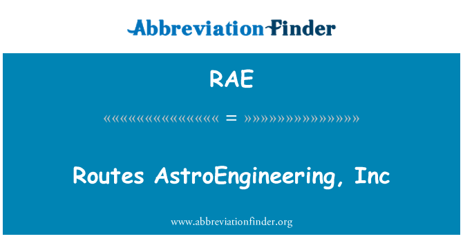 RAE: Wout AstroEngineering, Inc