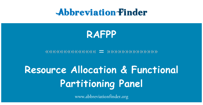 RAFPP: وسائل مختص & فنکشنل پارٹاٹاونانگ پینل