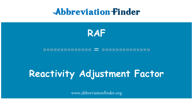 RAF: Reaktivitet justeringsfaktor