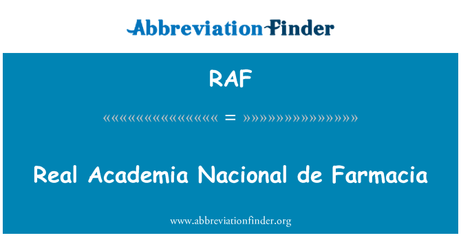 RAF: Pravi Academia Nacional de Farmacia