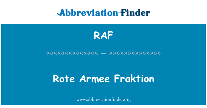 RAF: Rote Armee Fraktion