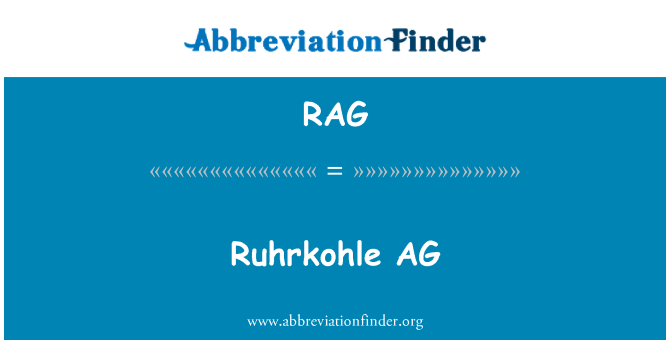 RAG: Ruhrkohle AG