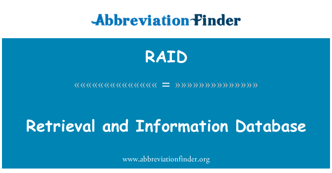 RAID: पुनः प्राप्ति एवं सुचना डाटाबेस