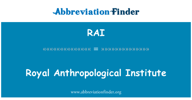 RAI: Royal antropológiai Intézet