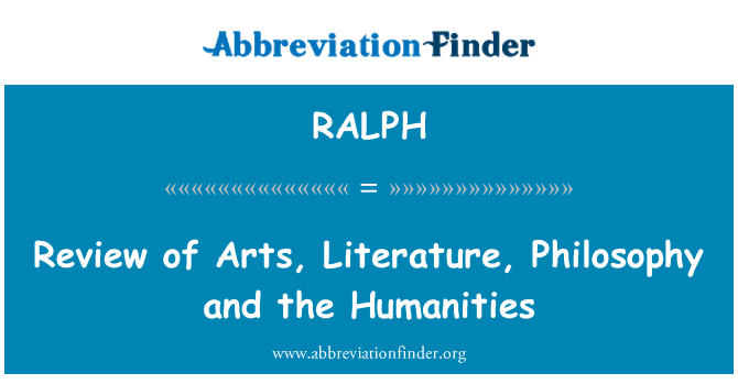 RALPH: Revi Des Arts, literati, Filozofi Et en yo