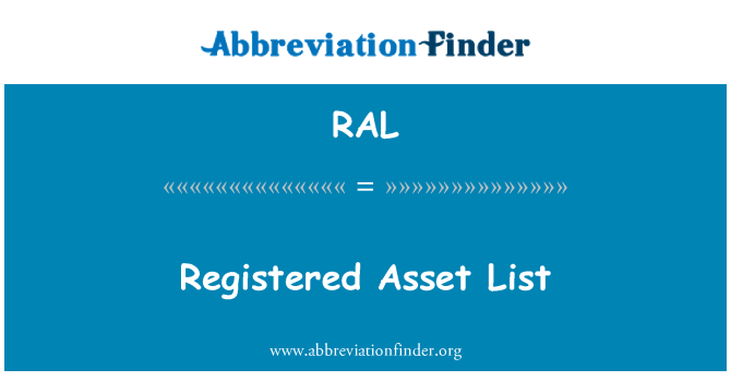 RAL: Registrerade tillgång lista