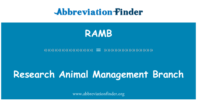 RAMB: Forskning animalske Management Branch