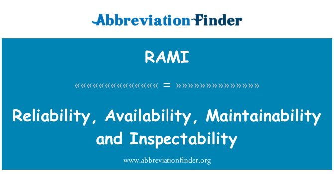 RAMI: Affidabilità, disponibbiltà, manutenzjoni u Inspectability