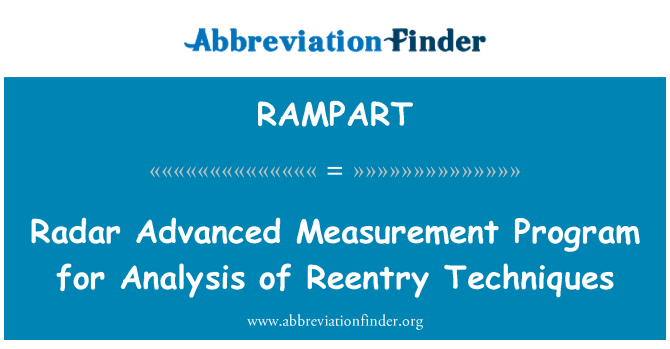 RAMPART: เรดาร์วัดโปรแกรมขั้นสูงสำหรับการวิเคราะห์เทคนิคการ Reentry