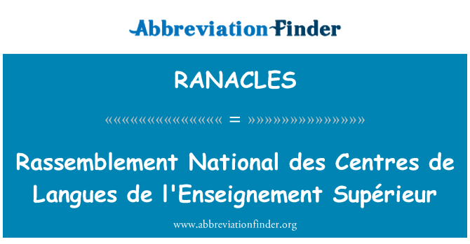 RANACLES: Rassemblement nasyonal des sant de Langues de l'Enseignement Supérieur