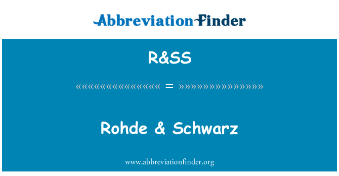 R&SS: Rohde & Шварц