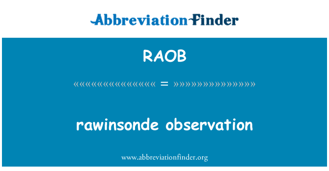 RAOB: rawinsonde pozorování