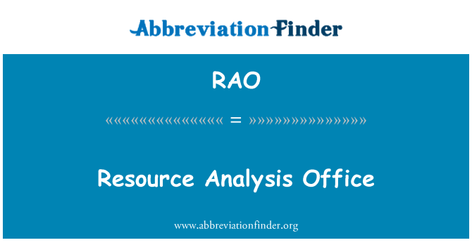 RAO: Oficina d'anàlisi de recursos