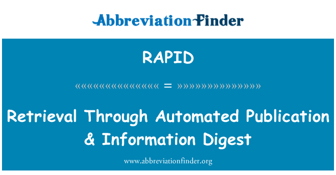 RAPID: Putem automatiziranih publikacije & informacije sažetka