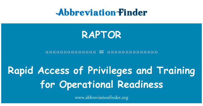 RAPTOR: Acesso rápido de privilégios e treinamento para a prontidão operacional