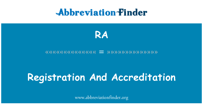 RA: Registrace a akreditace