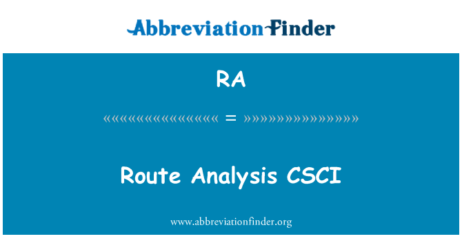 RA: Rute analyse CSCI