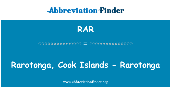 RAR: Rarotonga, Cooki saared - Rarotonga