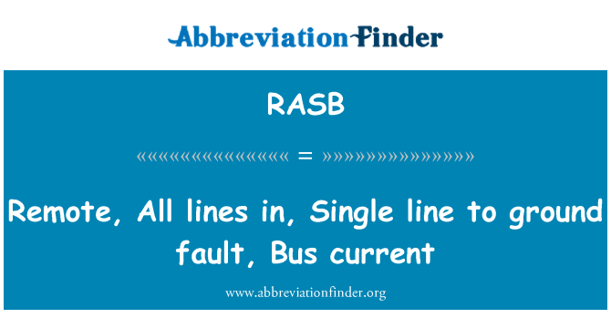 RASB: Remoto, todas as linhas, em linha de falha de aterramento, ônibus atual