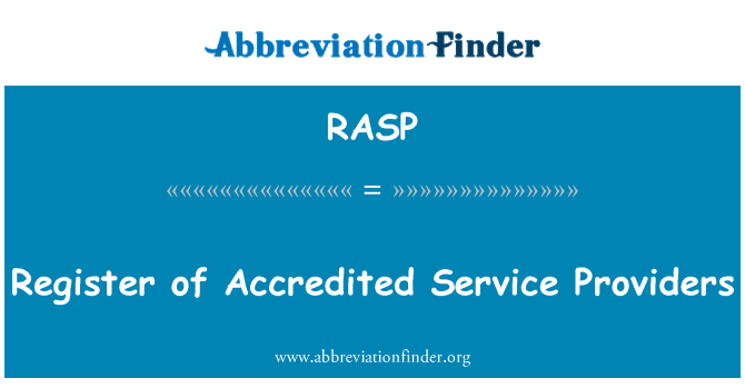 RASP: Registro de prestadores acreditados