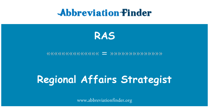 RAS: Regionalne zadeve strateg