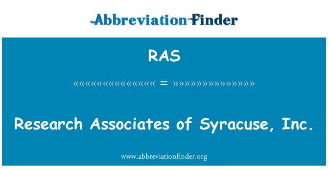 RAS: Research Associates Syracuse, Inc