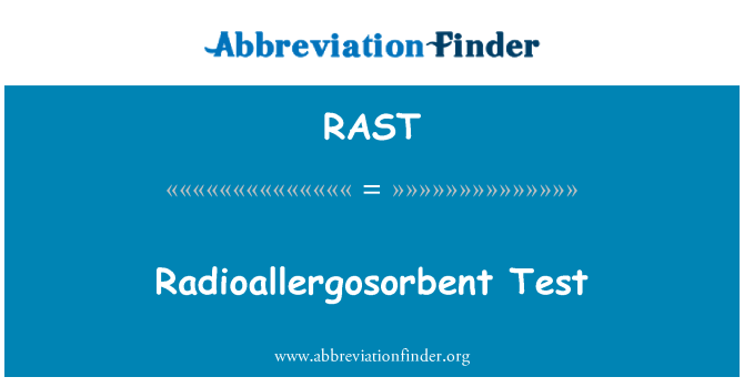 RAST: Tès Radioallergosorbent
