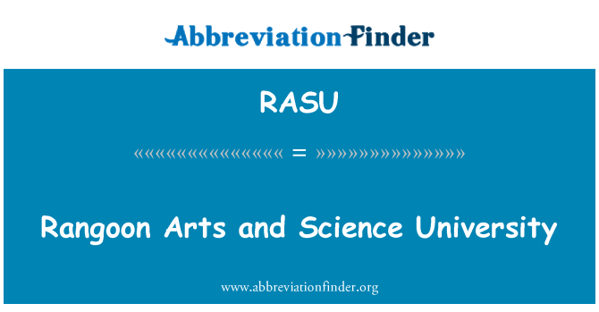 RASU: Rangún umění a vědy univerzity