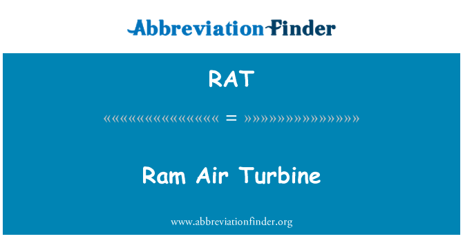 RAT: RAM Air Turbine